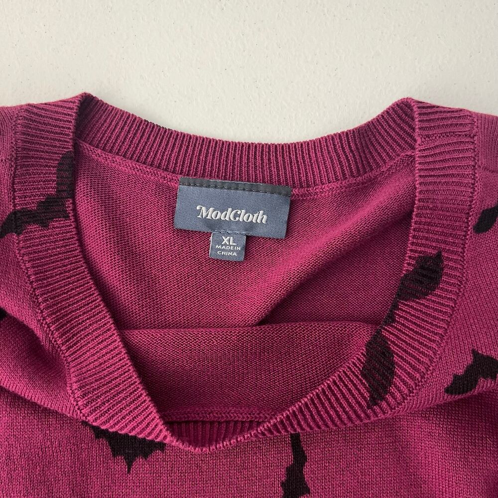 ModCloth XL Knit The Mark Sweater Dress in Bats Halloween October Witchy Spooky - Picture 6 of 12